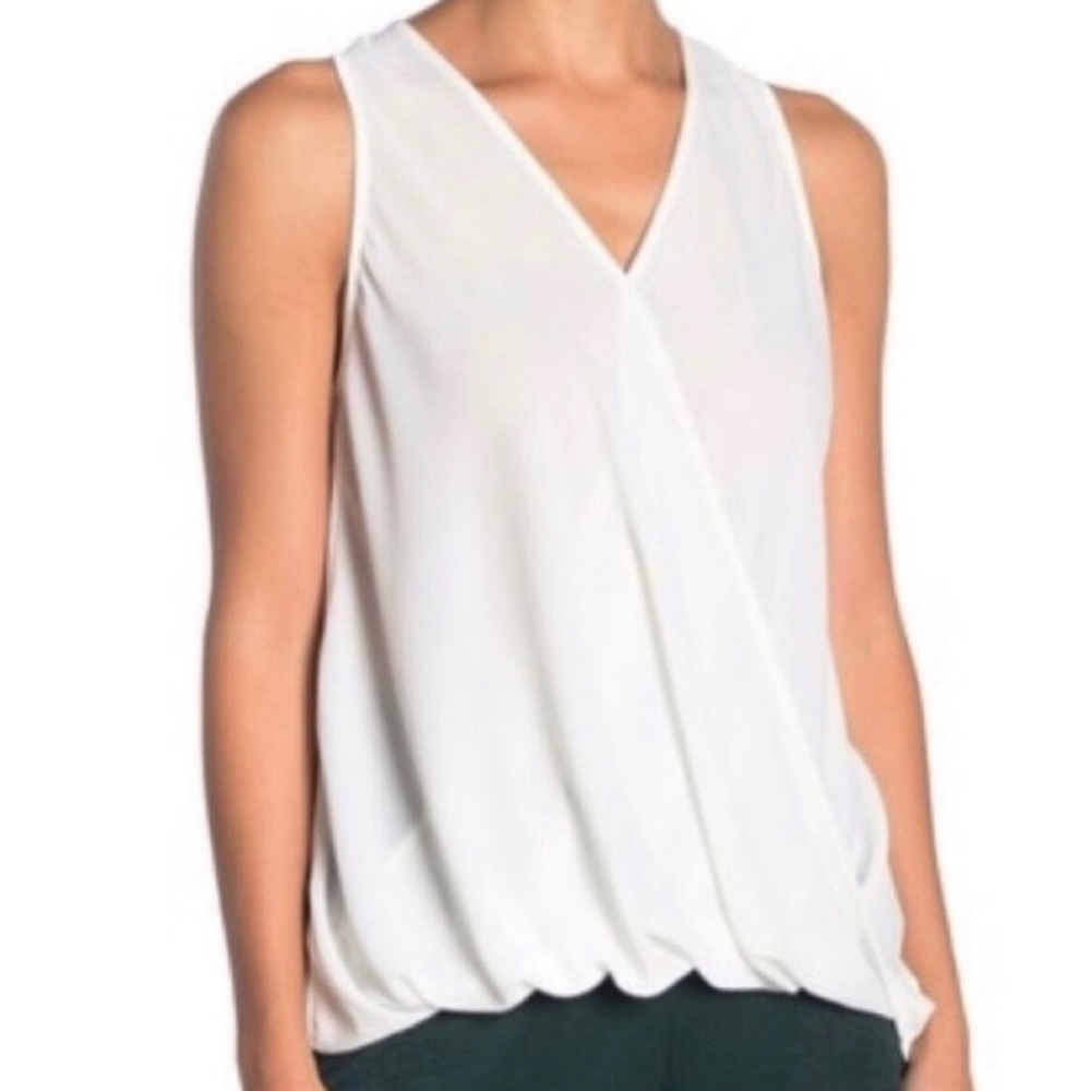 Nordstrom White Surplice V-Neck Tank Top